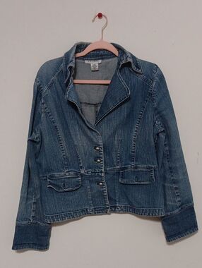 Nine West Light Blue Denim Jacket with Button Front 22" Ptp